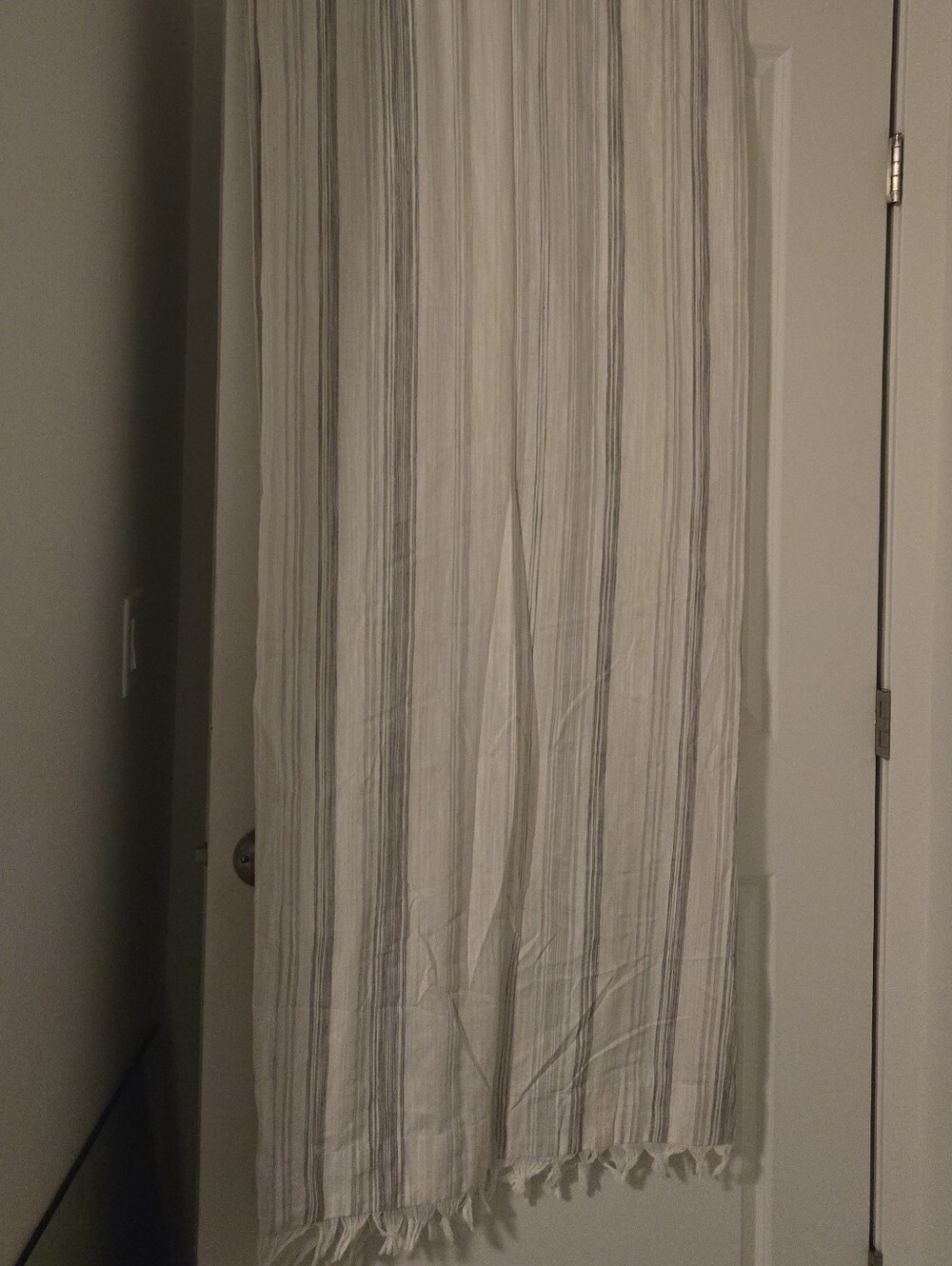 Threshold Striped Curtain Panel in Cream and Gray